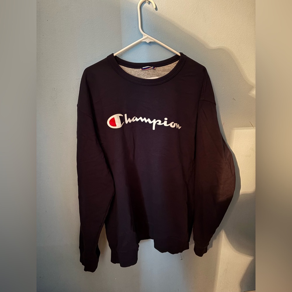 Champion Navy Sweatshirt with Logo